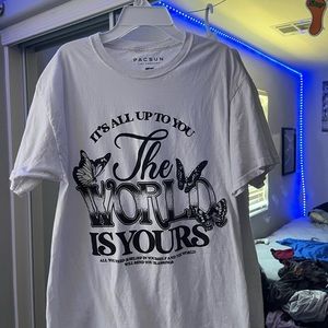 “The World Is Yours” Tee, white, medium sized.